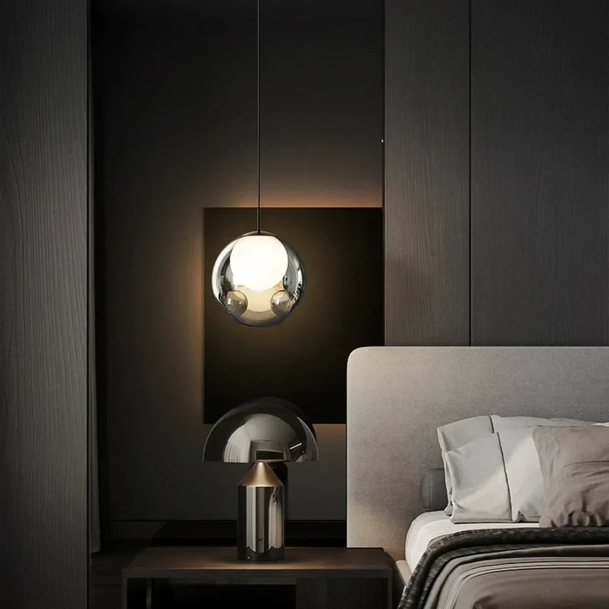 Lampa wisząca Bolla – dymiona szklana kula