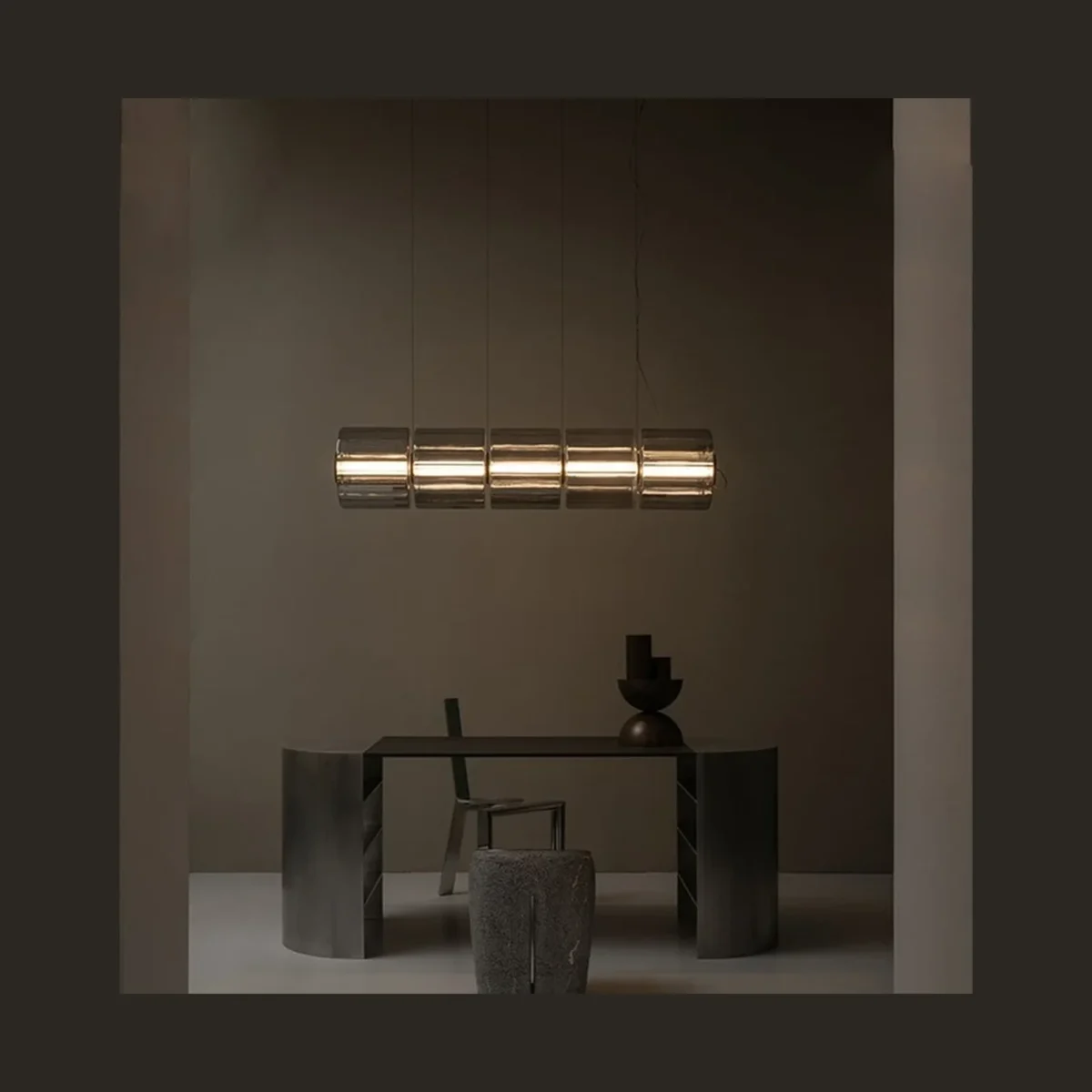 Lampa wisząca CYLINDER Glass z ryflowanego szkła