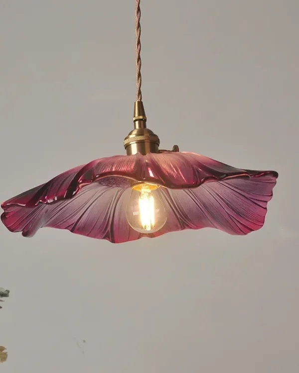 Lampa wisząca LOTUS Purple Glass