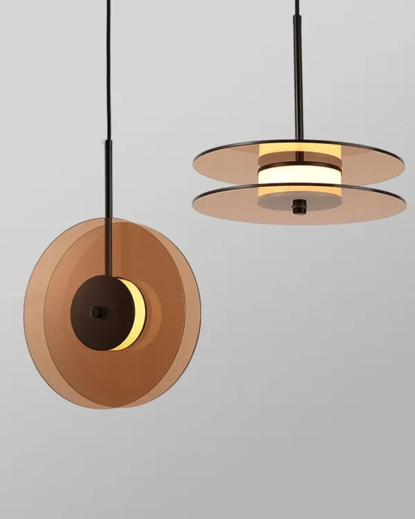 Lampa wisząca Vinile – szklane dyski ze światłem