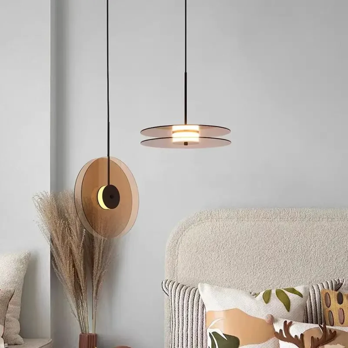 Lampa wisząca Vinile – szklane dyski ze światłem