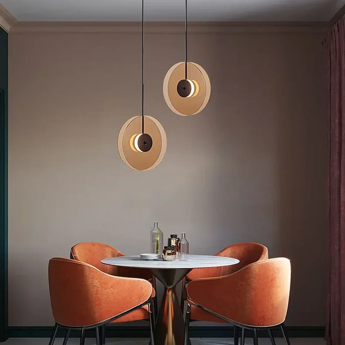 Lampa wisząca Vinile – szklane dyski ze światłem
